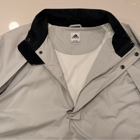 Adidas Men's Light Gray and Black Rainjacket - Picture 3 of 5